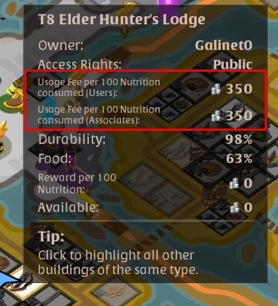 Impuestos de estación de crafteo en albion online